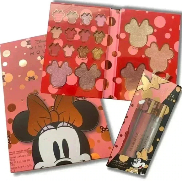 Disney‎ Minnie Mouse Eyeshadow Palette & Lip Gloss Trio by Revolution Makeup - Picture 1 of 9